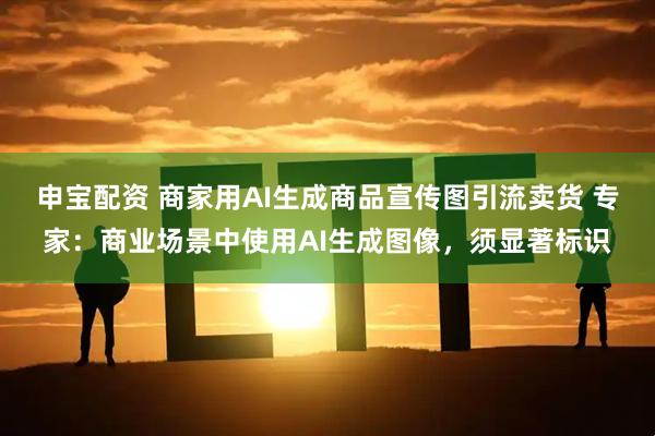申宝配资 商家用AI生成商品宣传图引流卖货 专家：商业场景中使用AI生成图像，须显著标识