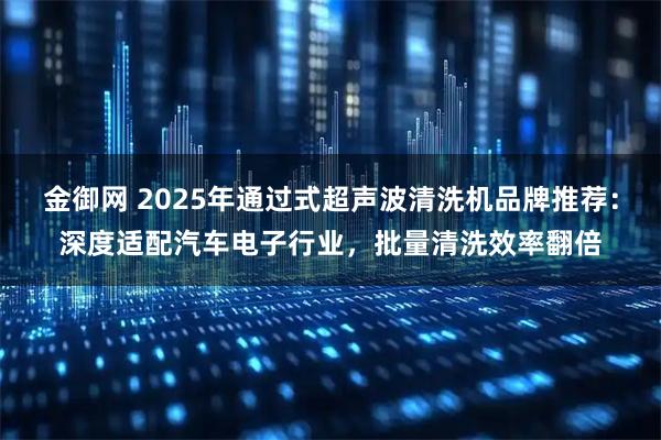 金御网 2025年通过式超声波清洗机品牌推荐：深度适配汽车电子行业，批量清洗效率翻倍